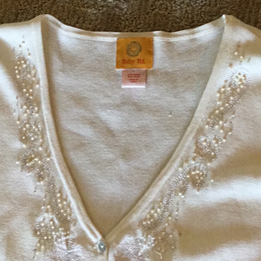 Ruby Rd. White Cardigan Size Lg - Picture 3 of 7